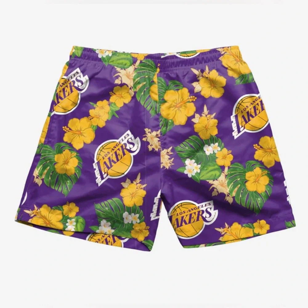 Los Angeles Lakers NBA Men’s Floral Slim Flit 5.5” Swim Trunks